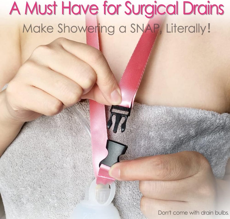 HapiPoppy 2 Pack Shower Lanyard for Mastectomy Drain Holder JP Drainage/Breast Cancer/Bilateral/Unilateral/Abdominal Debridement/Tummy Tuck Patients, After-Surgery Recovery Management - Image 3